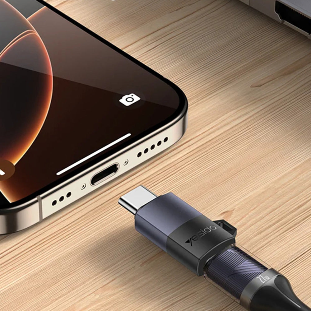 Adapter za podatke i punjenje Lightning - USB-C Yesido GS28, Sivi