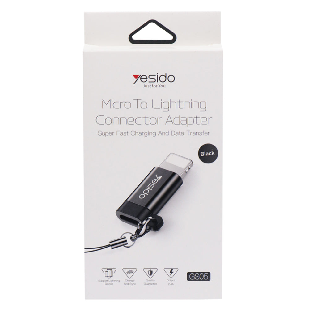 Adapter za podatke i punjenje microUSB - Lightning Yesido GS05, Crni