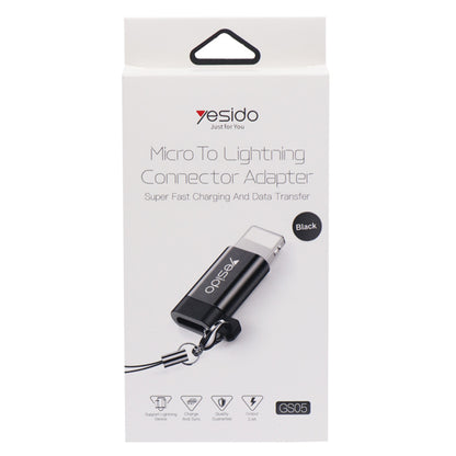 Adapter za podatke i punjenje microUSB - Lightning Yesido GS05, Crni