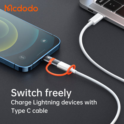 Adapter za podatke i punjenje USB-C - Lightning McDodo OT-0510, Sivi
