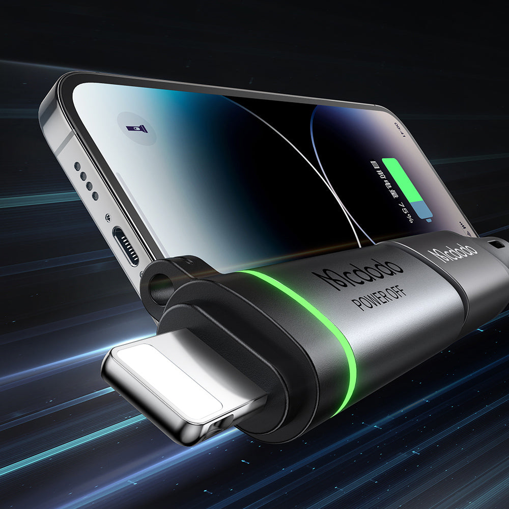Adapter za podatke i punjenje USB-C - Lightning McDodo OT-2590 Power Off, Crni