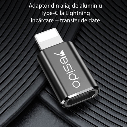 Adaptor za podatke i punjenje USB-C - Lightning Yesido GS03, Crni