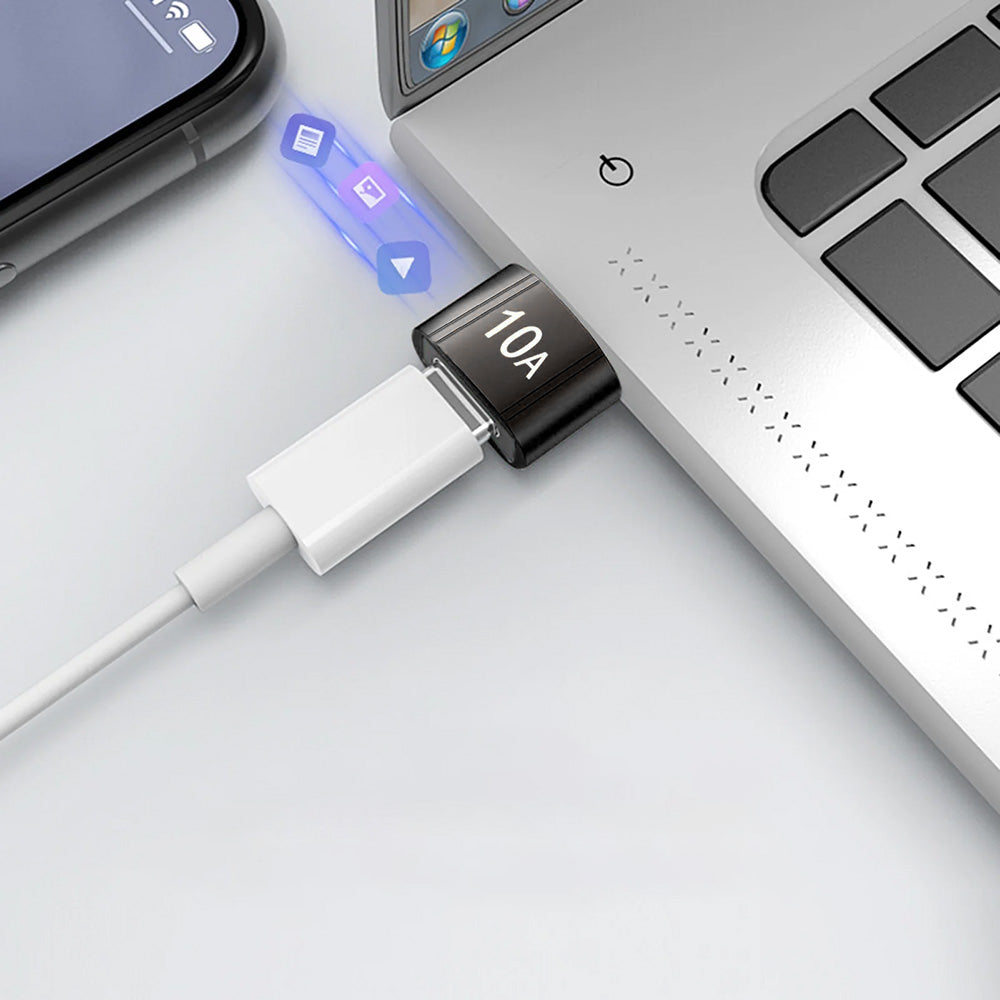 Adapter za podatke i punjenje USB-C - USB-A Techsuit A7 HyperPort, Crno Narančasta