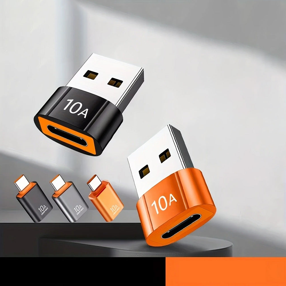 Adapter za podatke i punjenje USB-C - USB-A Techsuit A7 HyperPort, Crno Narančasta