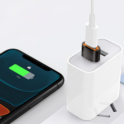 Adapter za podatke i punjenje USB-C - USB-A Techsuit A7 HyperPort, Crno Narančasta