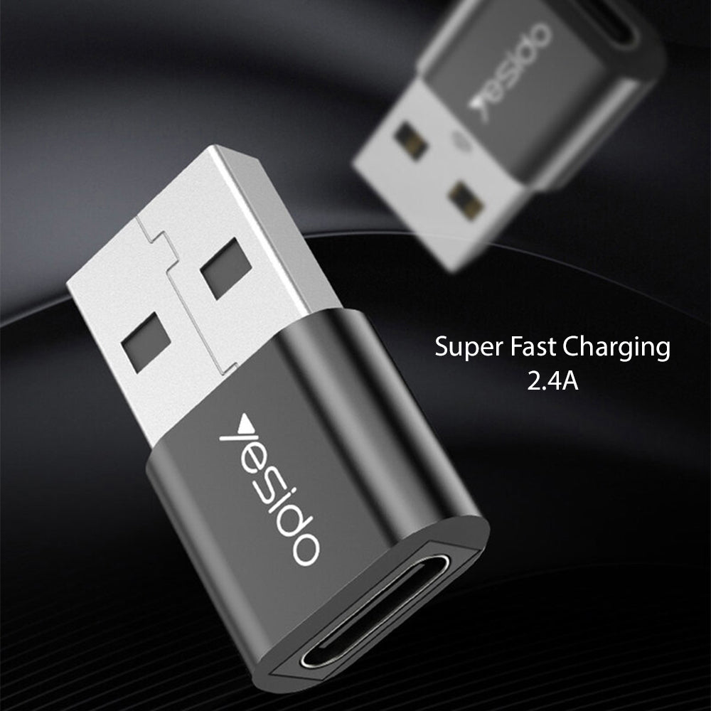Adapter za podatke i punjenje USB-C - USB-A Yesido GS09, Crni
