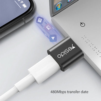 Adapter za podatke i punjenje USB-C - USB-A Yesido GS09, Crni
