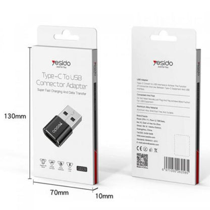 Adapter za podatke i punjenje USB-C - USB-A Yesido GS09, Crni