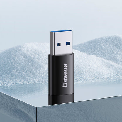 Adapter za prijenos podataka i punjenje USB-C - USB-A Baseus Ingenuity, Crni ZJJQ000101