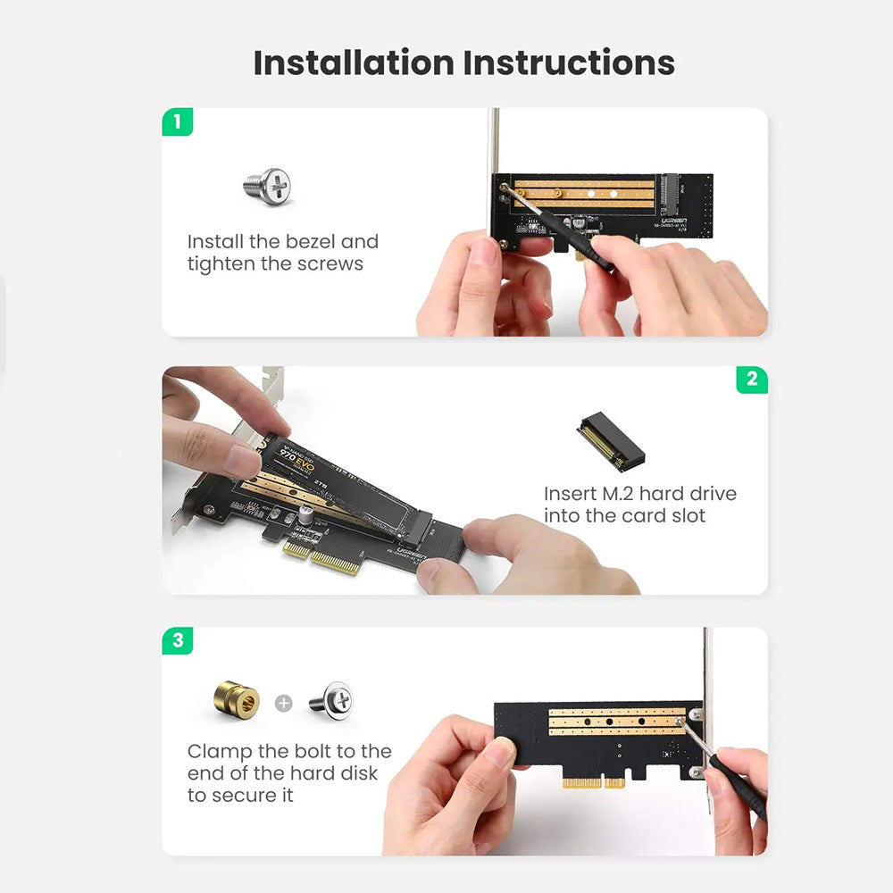 Adapter sučelja SSD UGREEN CM302 (70503), NVMe M.2 - PCIe 3.0 X4