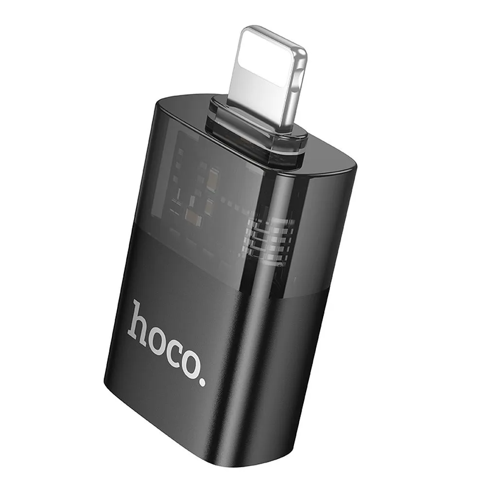 OTG Lightning - USB-A HOCO UA36 adapter, Crna