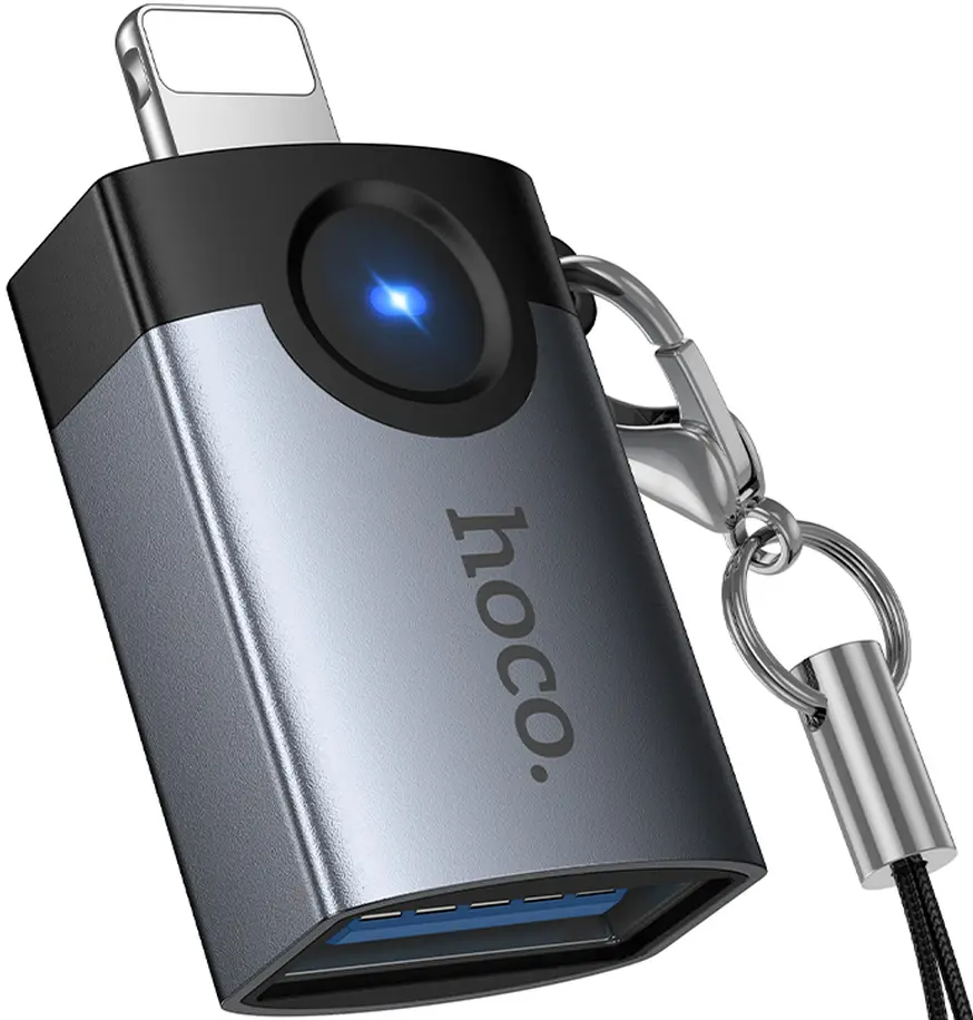 OTG Lightning adapter - USB-A HOCO UA46, Siva