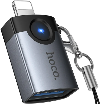 OTG Lightning adapter - USB-A HOCO UA46, Siva