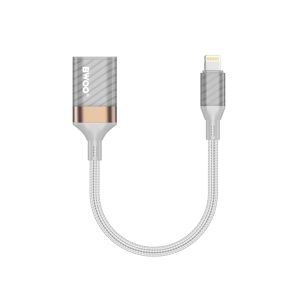 OTG adapter Lightning - USB-A BWOO BZ70, Sivi