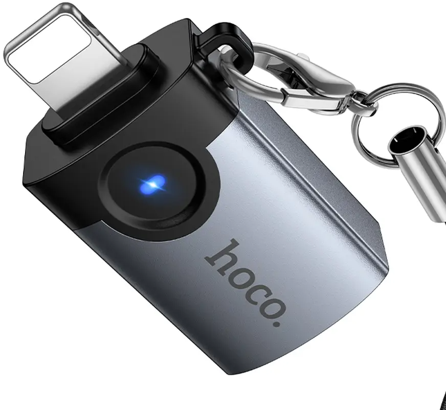 OTG Lightning adapter - USB-A HOCO UA46, Siva