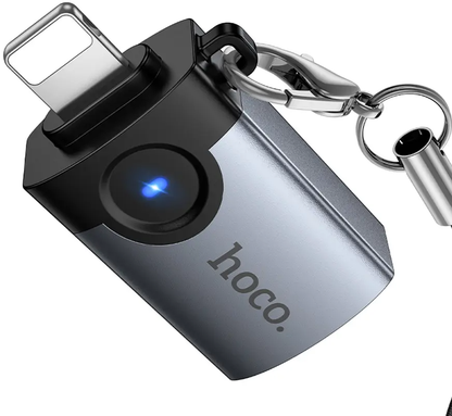 OTG Lightning adapter - USB-A HOCO UA46, Siva
