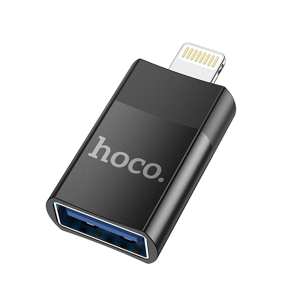 OTG adapter Lightning - USB-A HOCO UA17, Crni