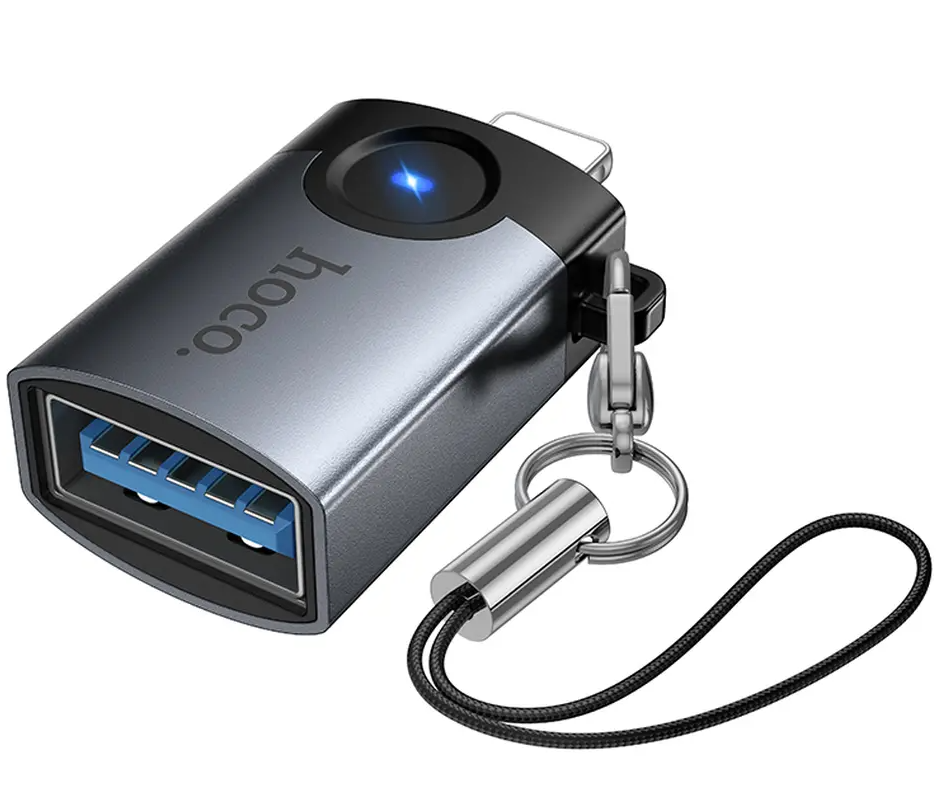 OTG Lightning adapter - USB-A HOCO UA46, Siva