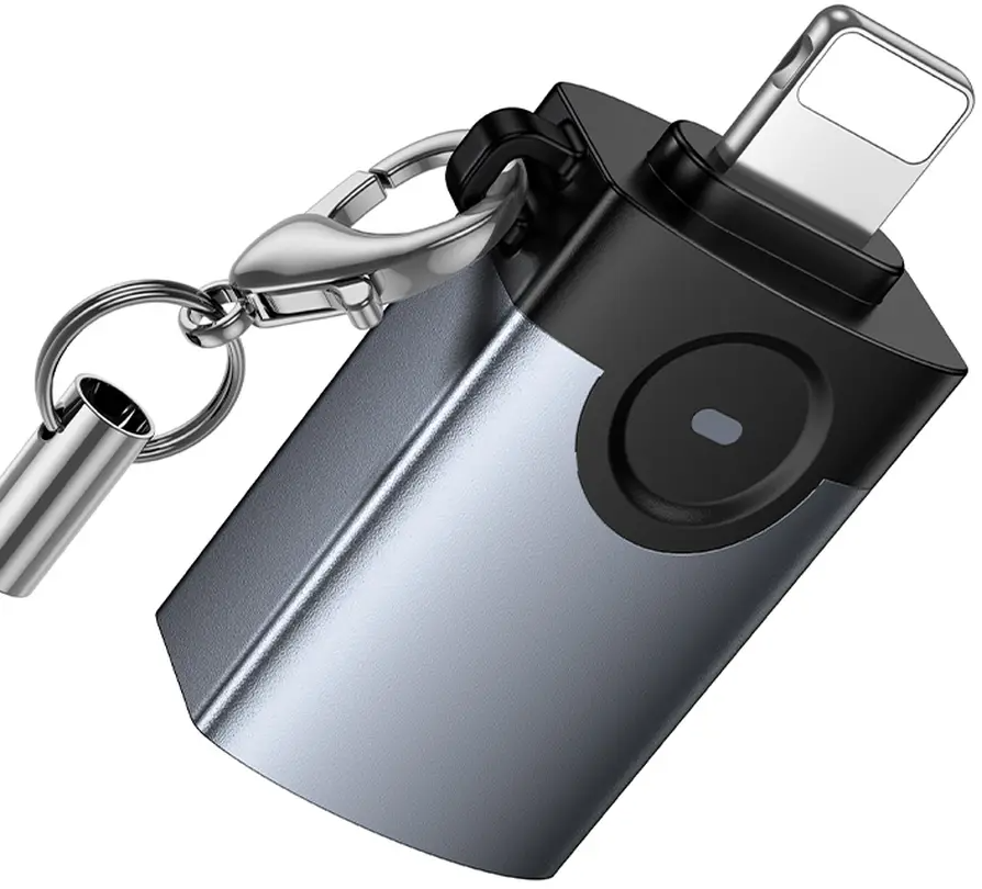 OTG Lightning adapter - USB-A HOCO UA46, Siva