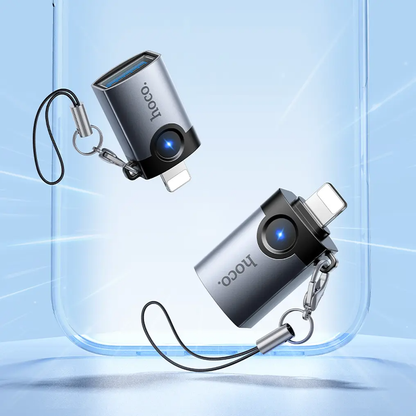 OTG Lightning adapter - USB-A HOCO UA46, Siva