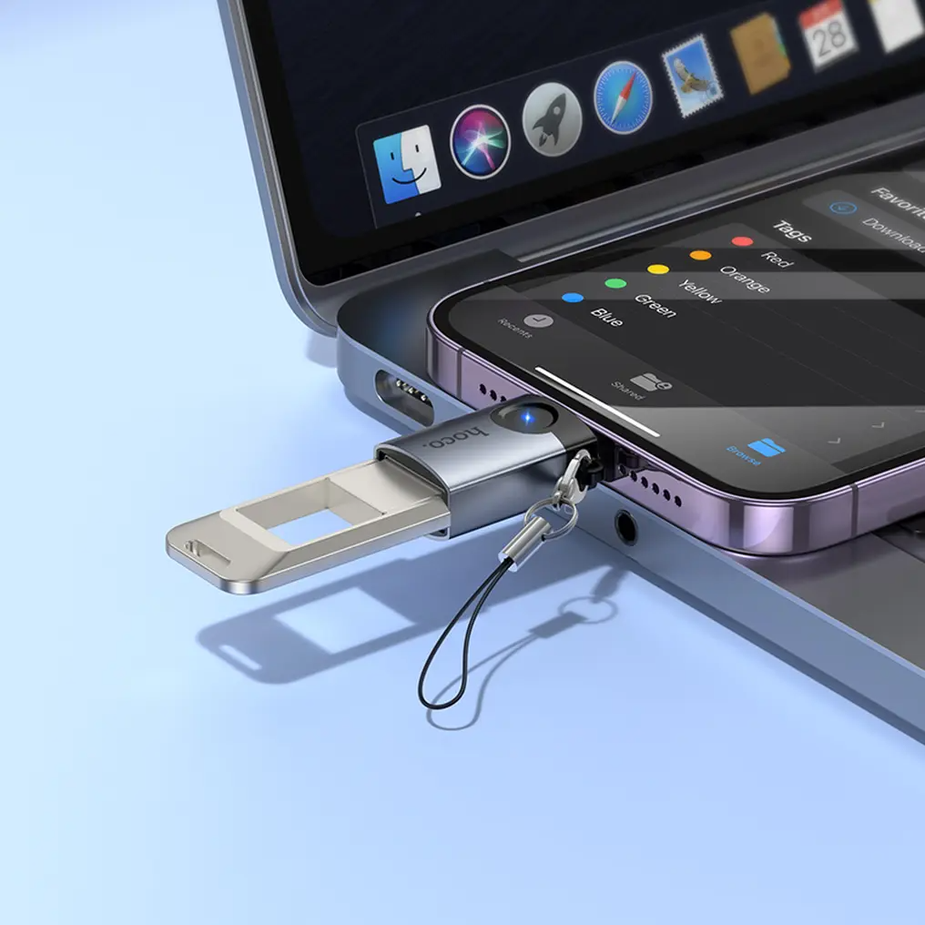 OTG Lightning adapter - USB-A HOCO UA46, Siva