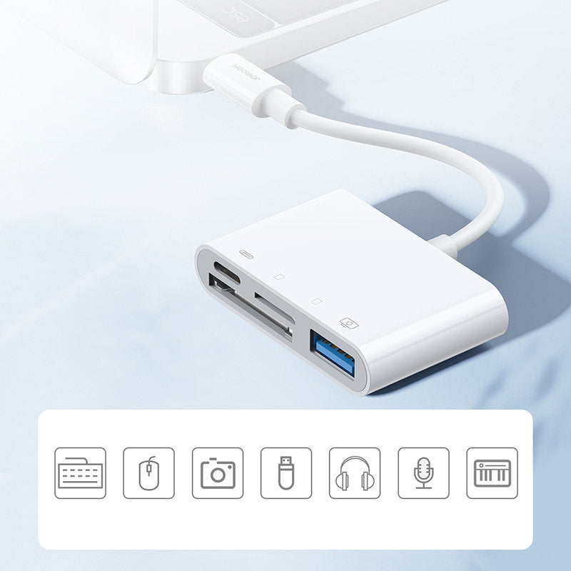 OTG adapter Lightning - USB-A / microSD Joyroom, bijeli S-H142