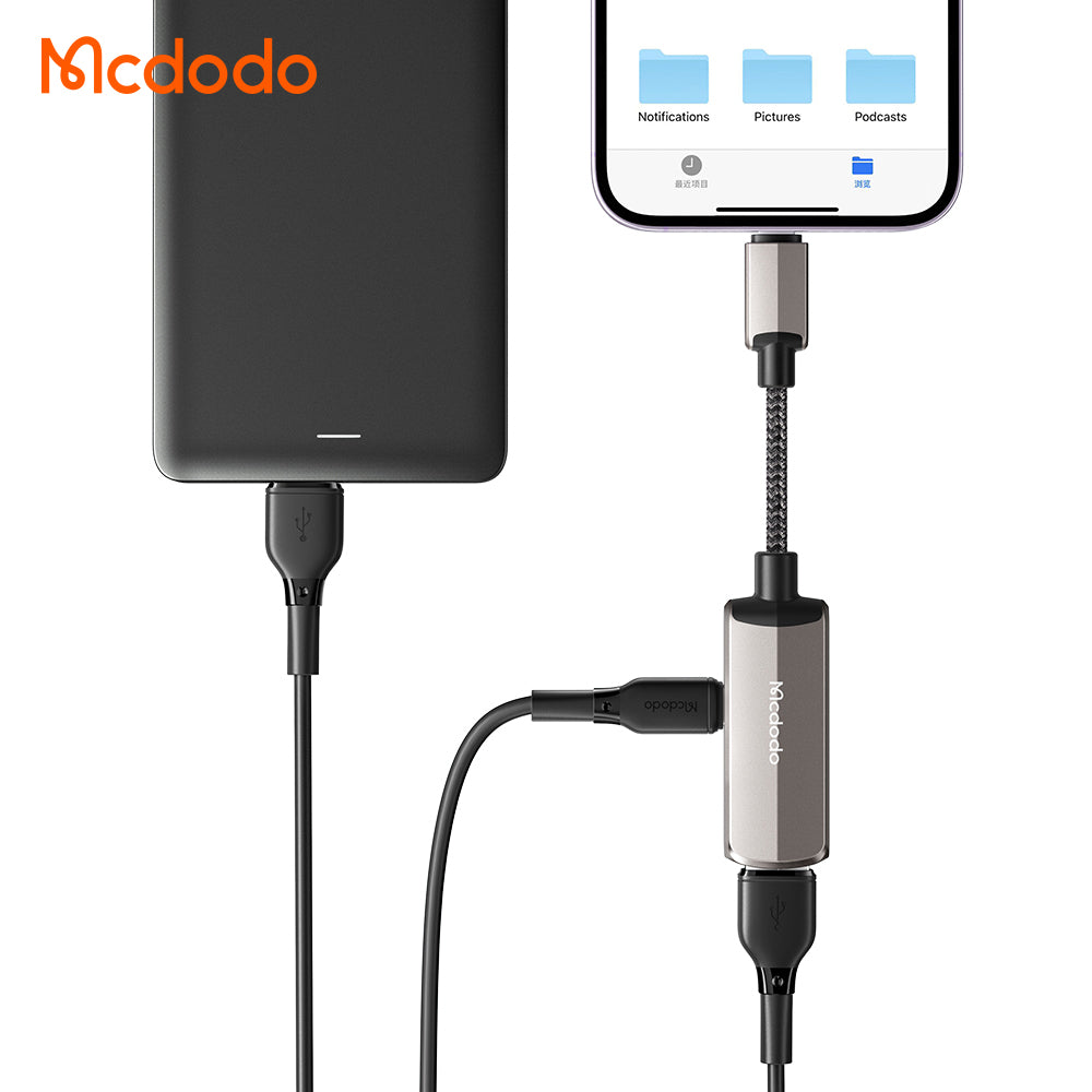OTG adapter Lightning - USB-A McDodo CA-2690, Sivi