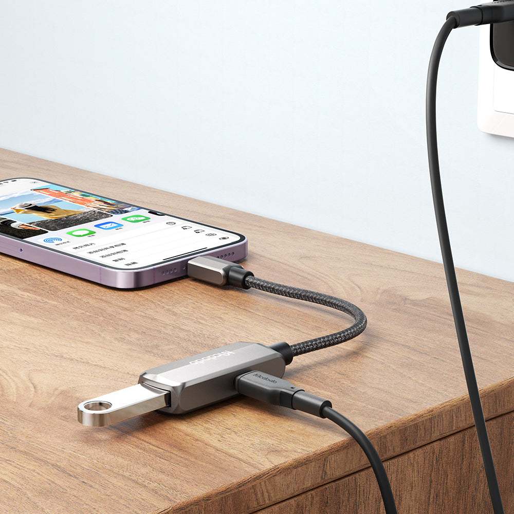 OTG adapter Lightning - USB-A McDodo CA-2690, Sivi