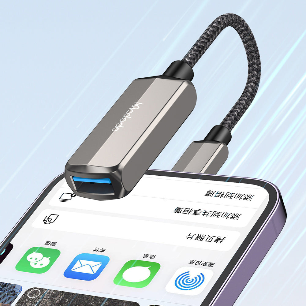 OTG adapter Lightning - USB-A McDodo CA-2690, Sivi