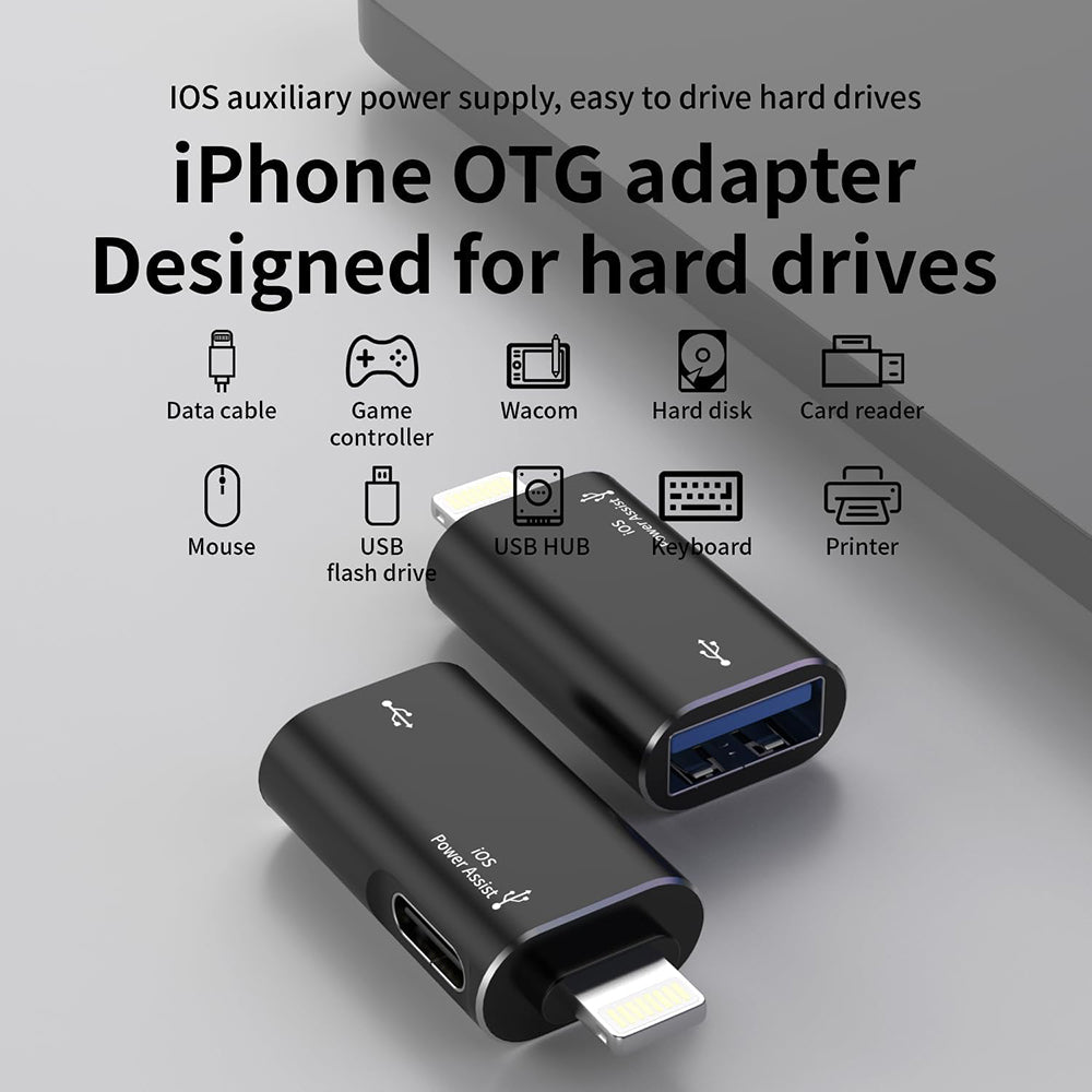 OTG adapter Lightning - USB-A Techsuit A18 AluVoltX, Crni