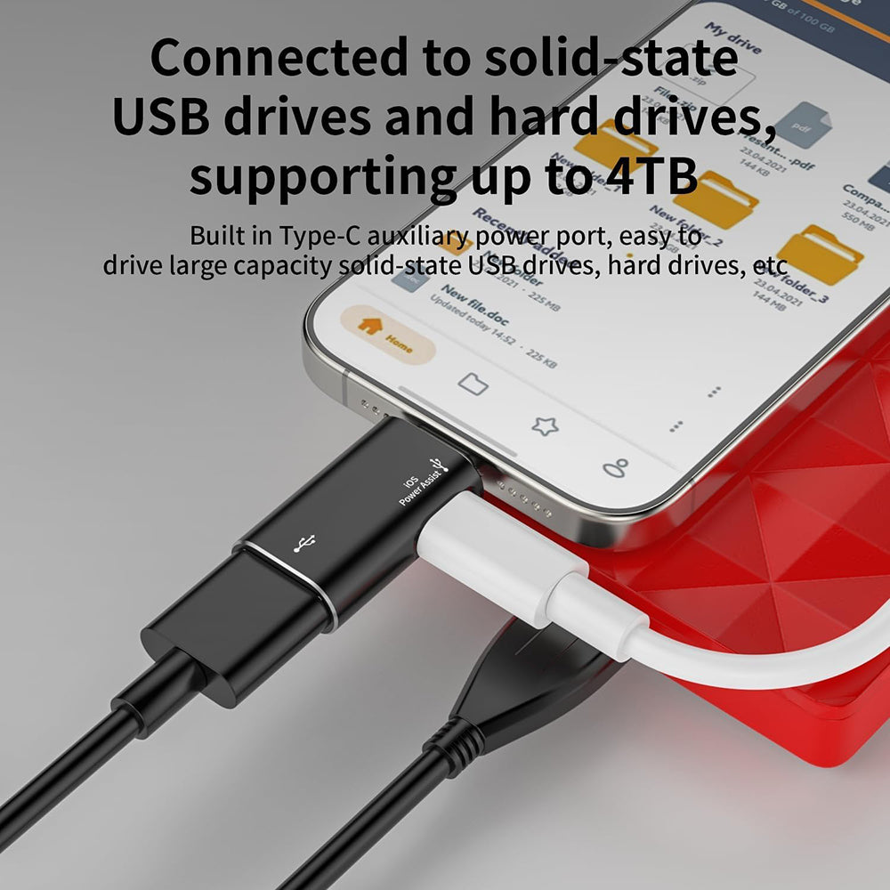 OTG adapter Lightning - USB-A Techsuit A18 AluVoltX, Crni