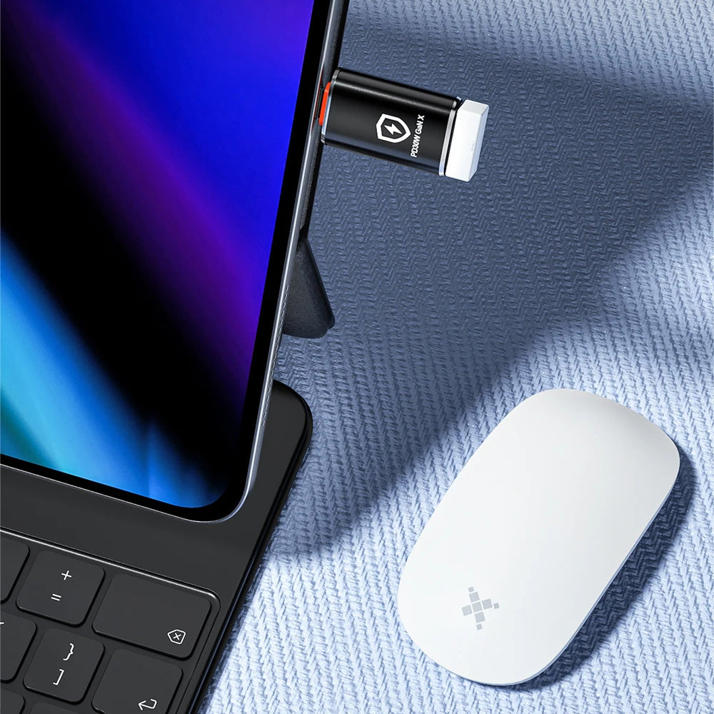 Adaptor OTG Lightning - USB-A Techsuit A6 HyperPort, Crni Narančasti