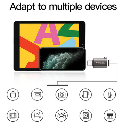 OTG adapter Lightning - USB-A Yesido GS14, Crni