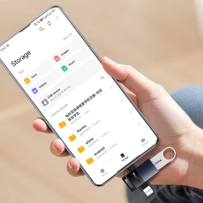 OTG adapter Lightning / USB-C - USB-A Yesido GS35, Sivi