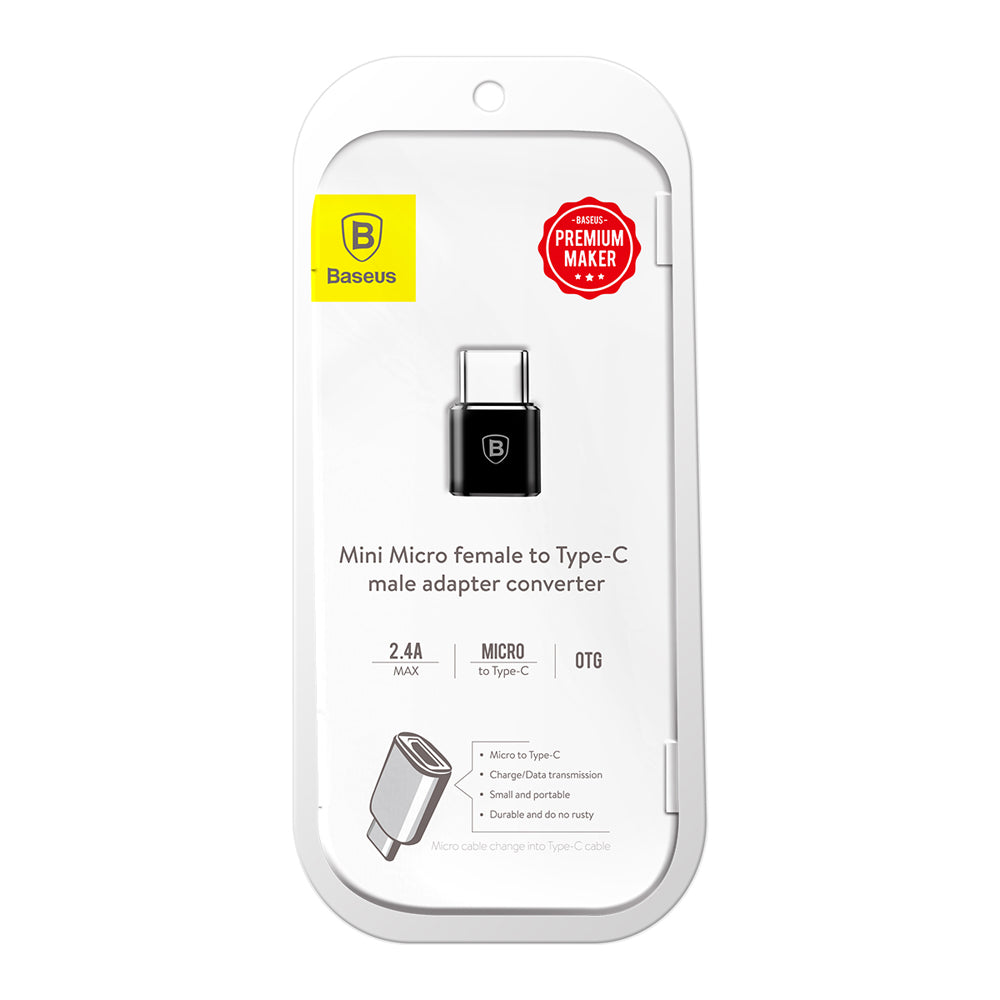 Adapter za prijenos podataka i punjenje microUSB - USB-C Baseus, Crni CAMOTG-01