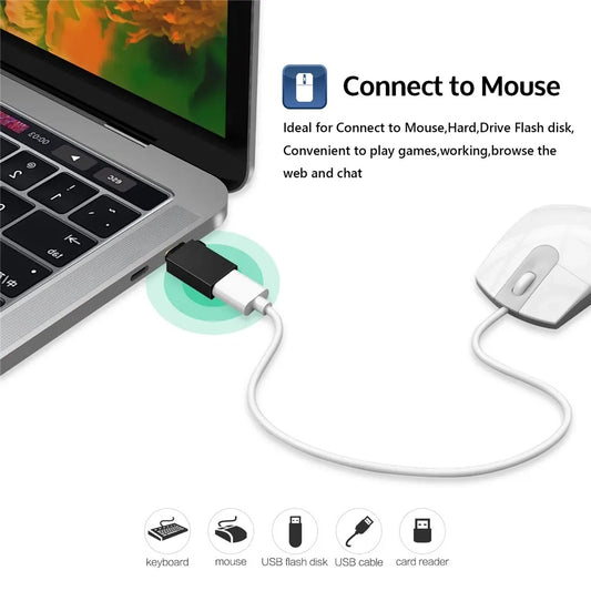 OTG adapter microUSB / USB-C - USB-A Techsuit A13 DuoVoltX, Sivi, Set 2 komada