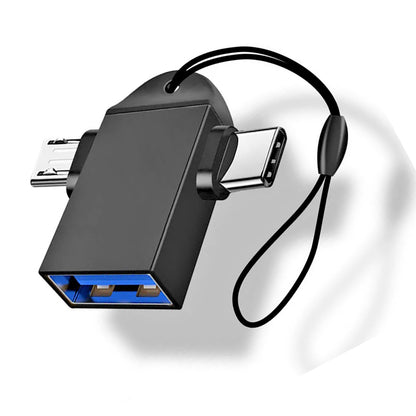 OTG adapter microUSB / USB-C - USB-A Techsuit A16 TwoVoltX, Crni