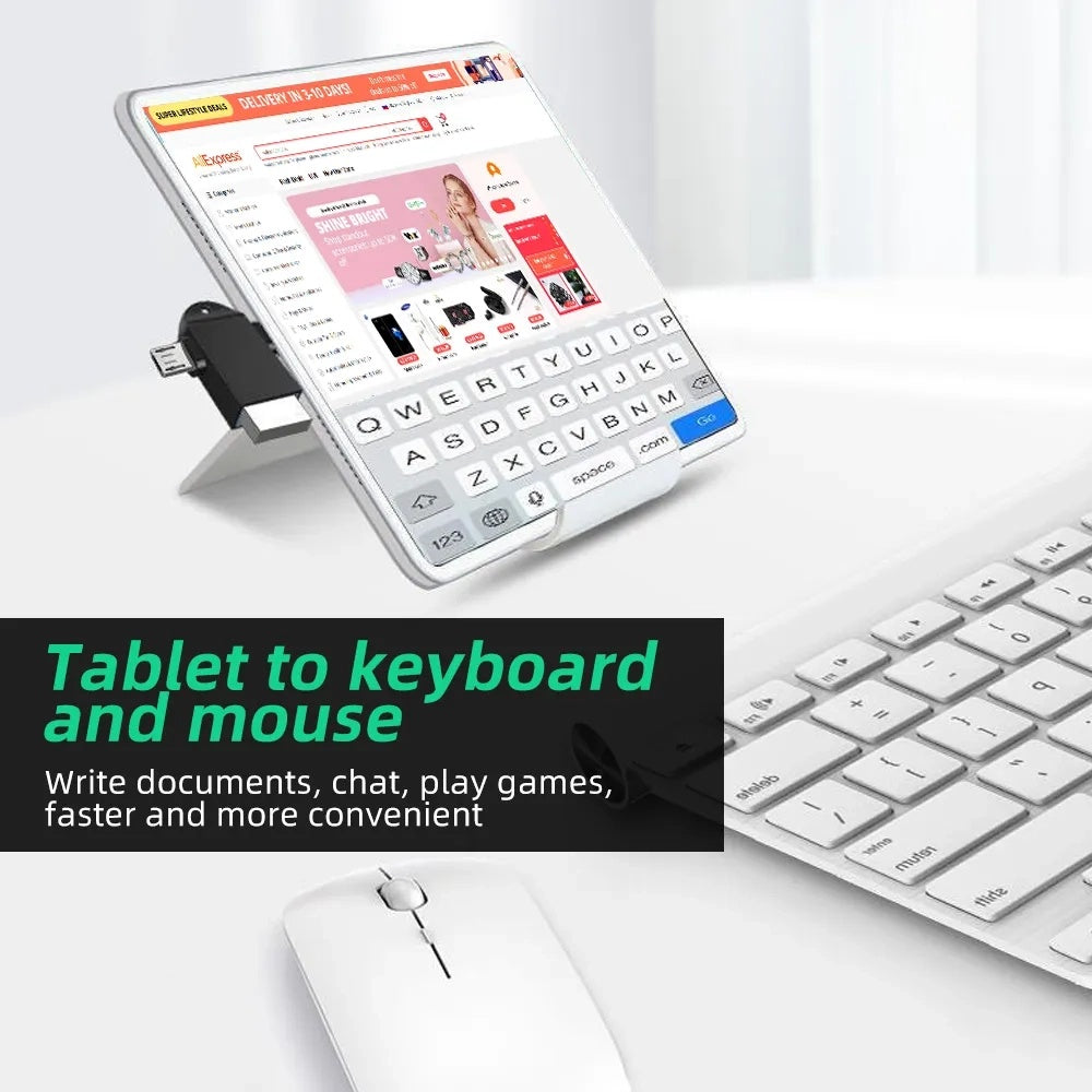 OTG adapter microUSB / USB-C - USB-A Techsuit A16 TwoVoltX, Crni