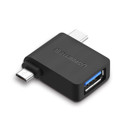 OTG adapter microUSB / USB-C - USB-A UGREEN U30453, Crni