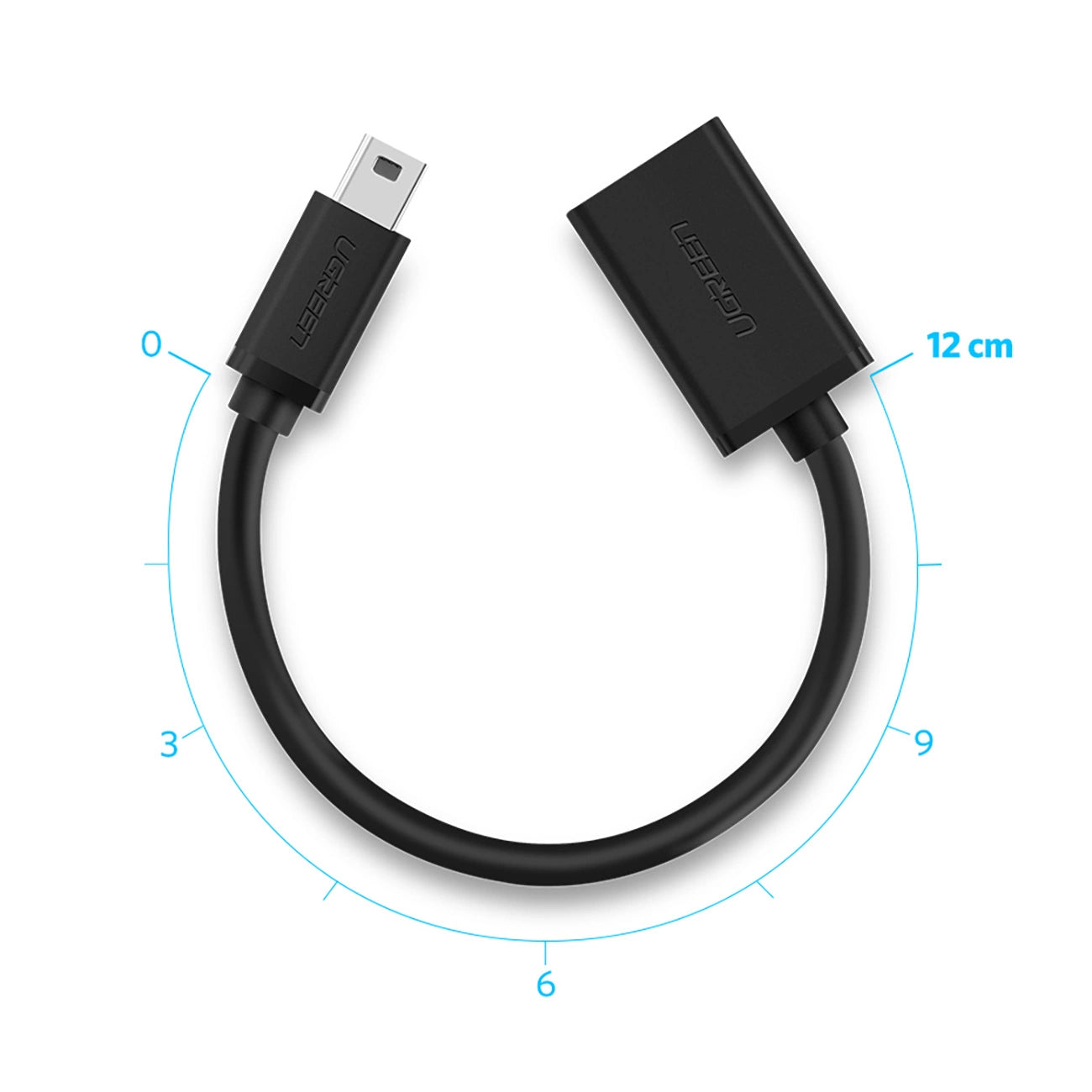 OTG miniUSB - USB-A adapter UGREEN US249, Crni