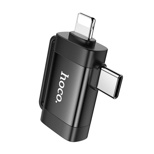 OTG adapter USB-C / Lightning - USB-A HOCO UA31F, Crni