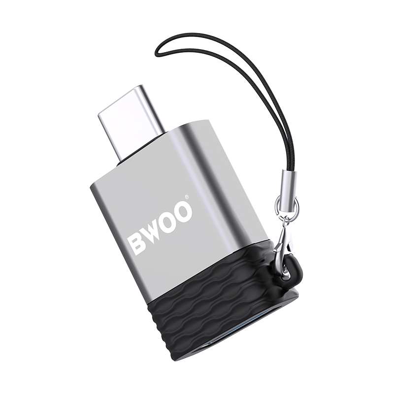 OTG adapter USB-A - USB-C BWOO BZ-35, Siva