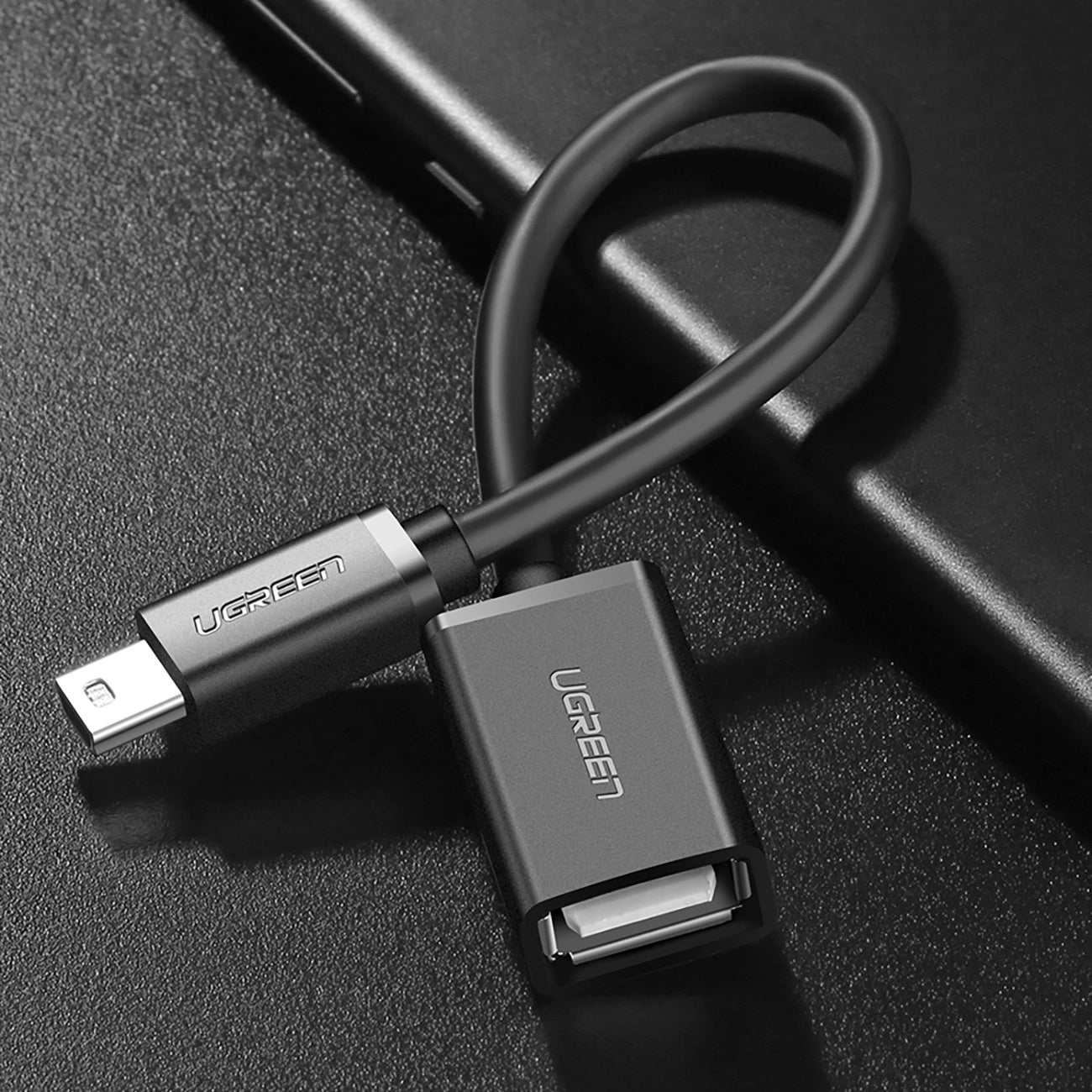 OTG miniUSB - USB-A adapter UGREEN US249, Crni