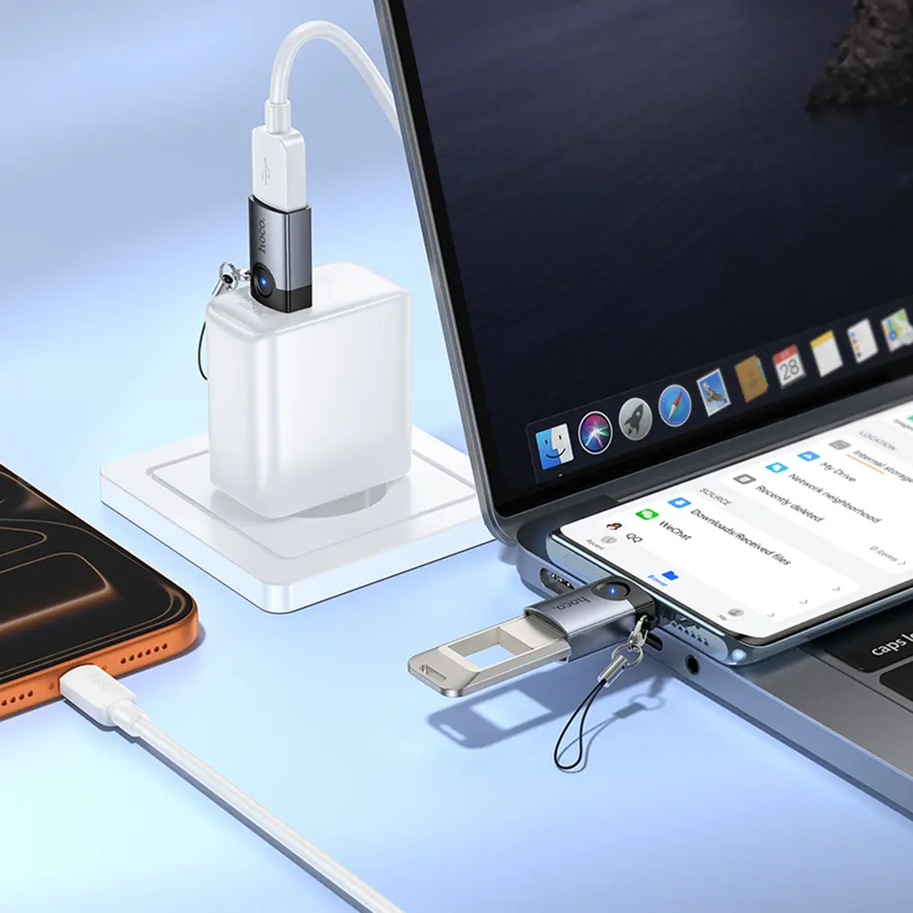 OTG adapter USB-C - USB-A HOCO UA46C, Siva