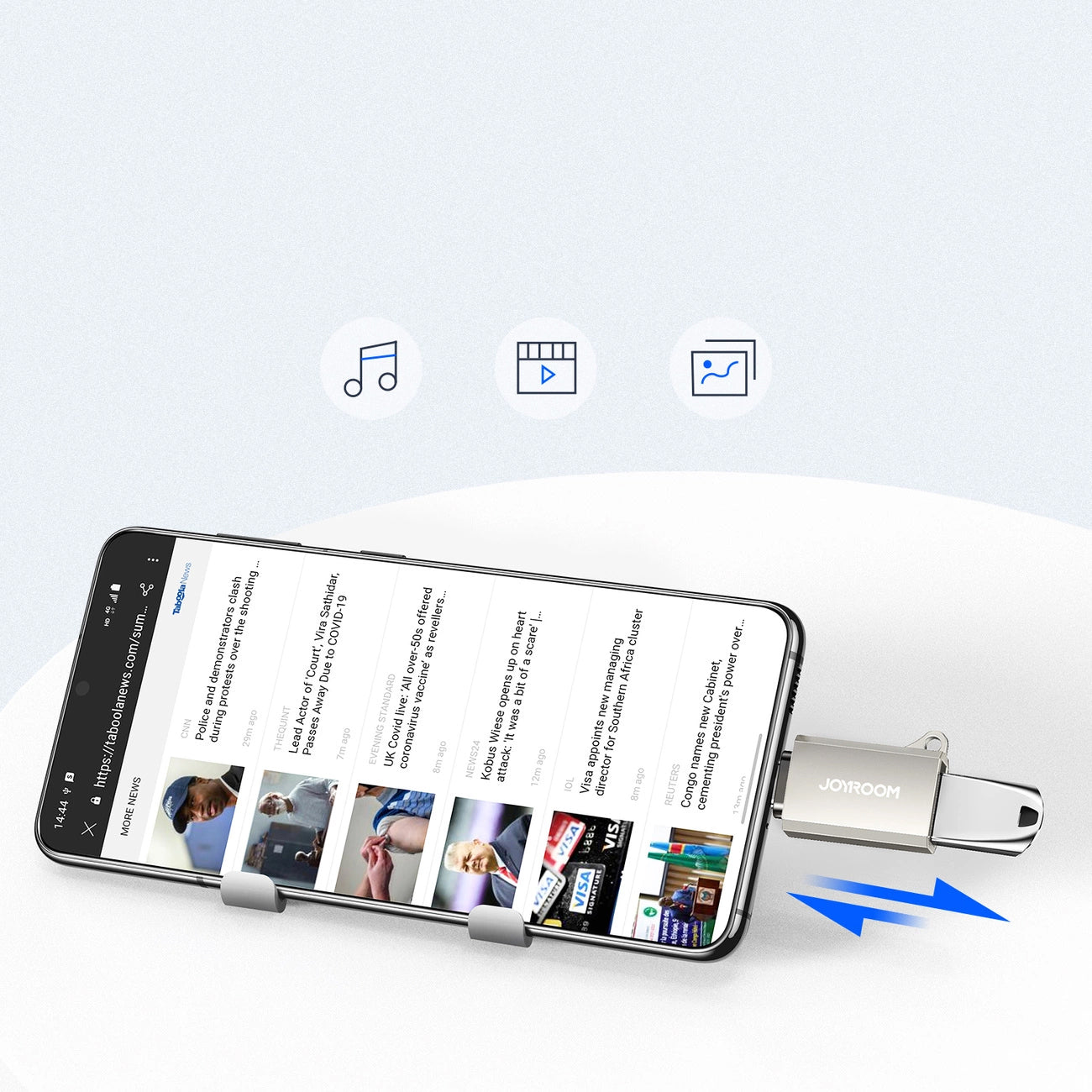 OTG adapter USB-C - USB-A Joyroom S-H151, Srebrni