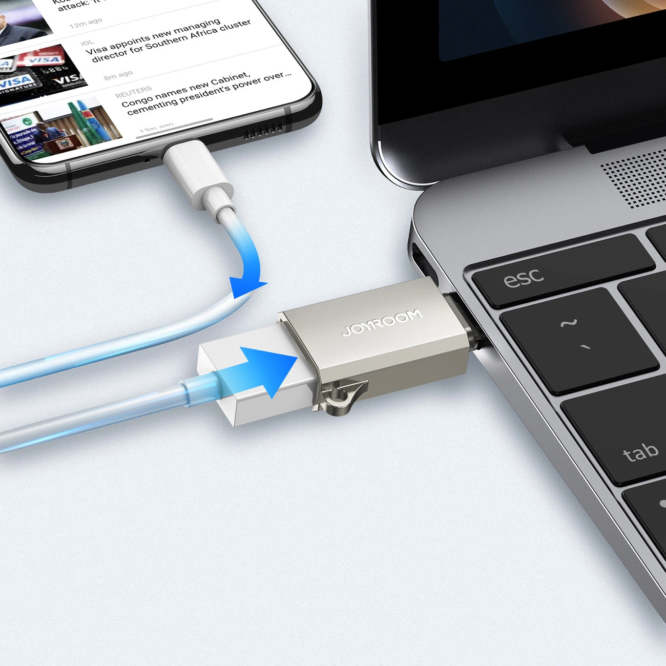 OTG adapter USB-C - USB-A Joyroom S-H151, Srebrni
