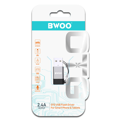 USB-C - USB-A adapter za prijenos podataka i punjenje BWOO BZ-38, siva