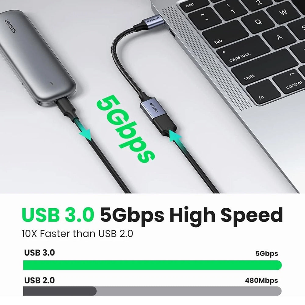 OTG USB-C - USB-A adapter UGREEN US378 (70889), Siva