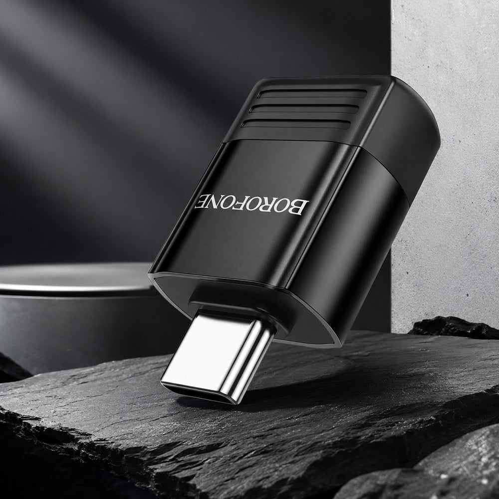 OTG USB-C - USB-A adapter Borofone BV18, Crna