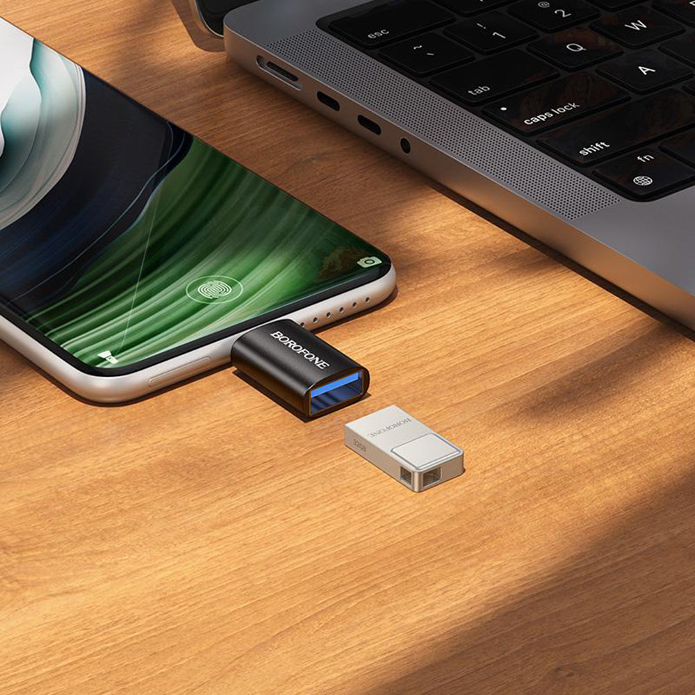 OTG adapter USB-C - USB-A Borofone BV26C, Crna